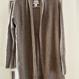 Cozy Tan Cashmere Open-Front Sweater